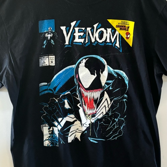 Marvel Universe Venom Men's T-Shirt Avengers X-Men - Black Short Sleeves size L - Picture 2 of 7